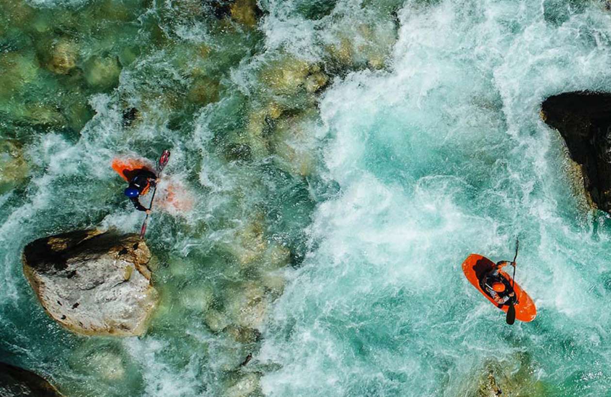 kayaker in rapid