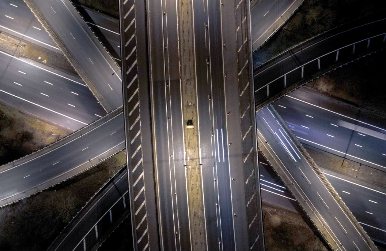 system of roads from overhead