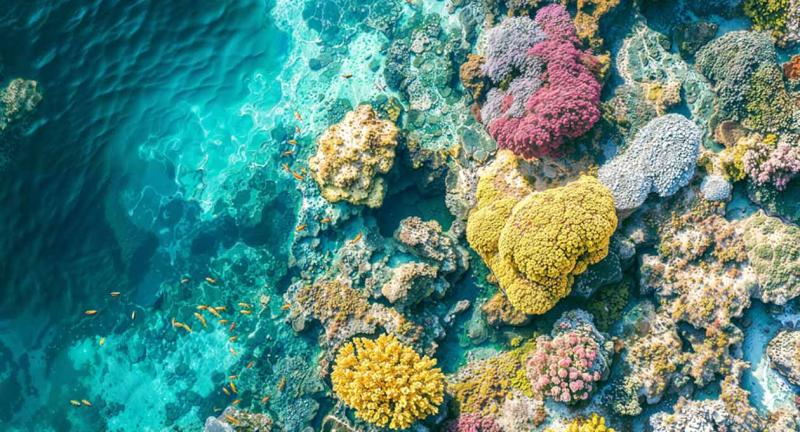 Coral reef inside ocean