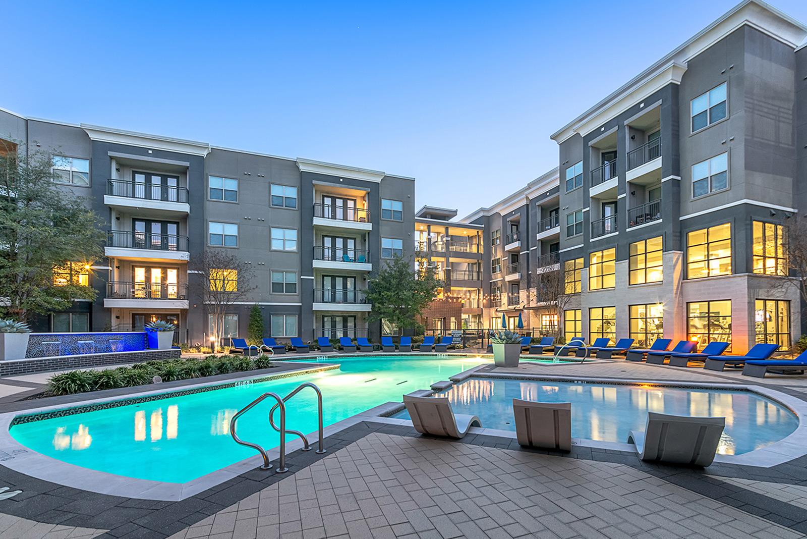 Pool area of an apartment building