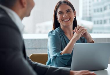financial professional woman working with coworker